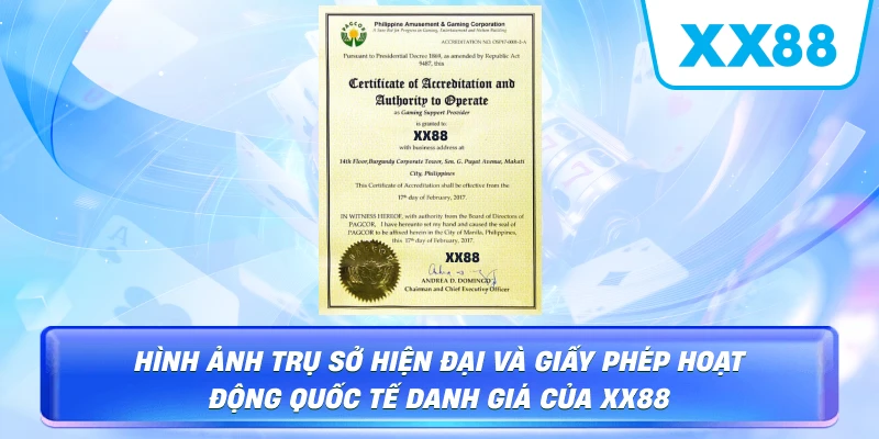 Minh họa việc kiểm tra thông tin vận hành và giấy phép XX88