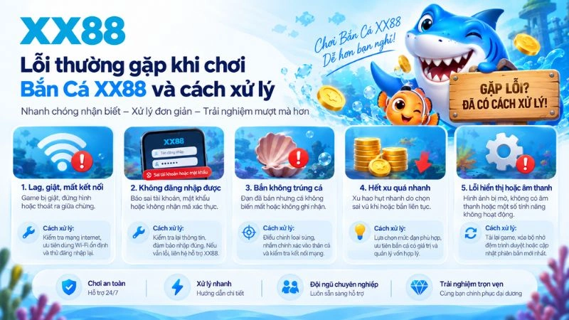 Lỗi thường gặp khi chơi Bắn Cá XX88 và cách xử lý